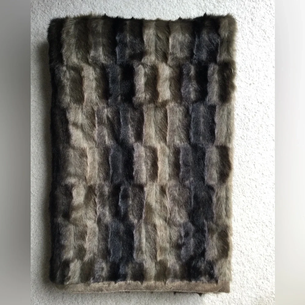 West Elm faux fur throw